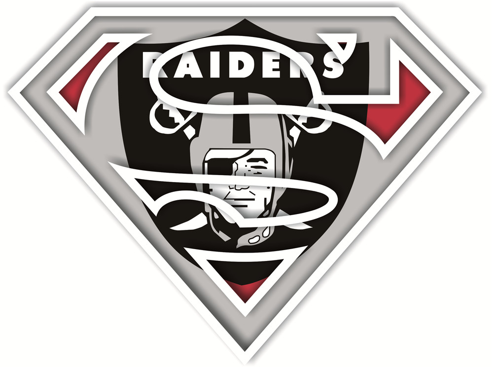 Oakland Raiders superman logos iron on heat transfer